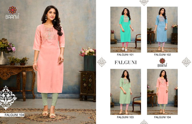 Baanvi Falguni Fancy Wear Designer Embroidery Kurti Collection